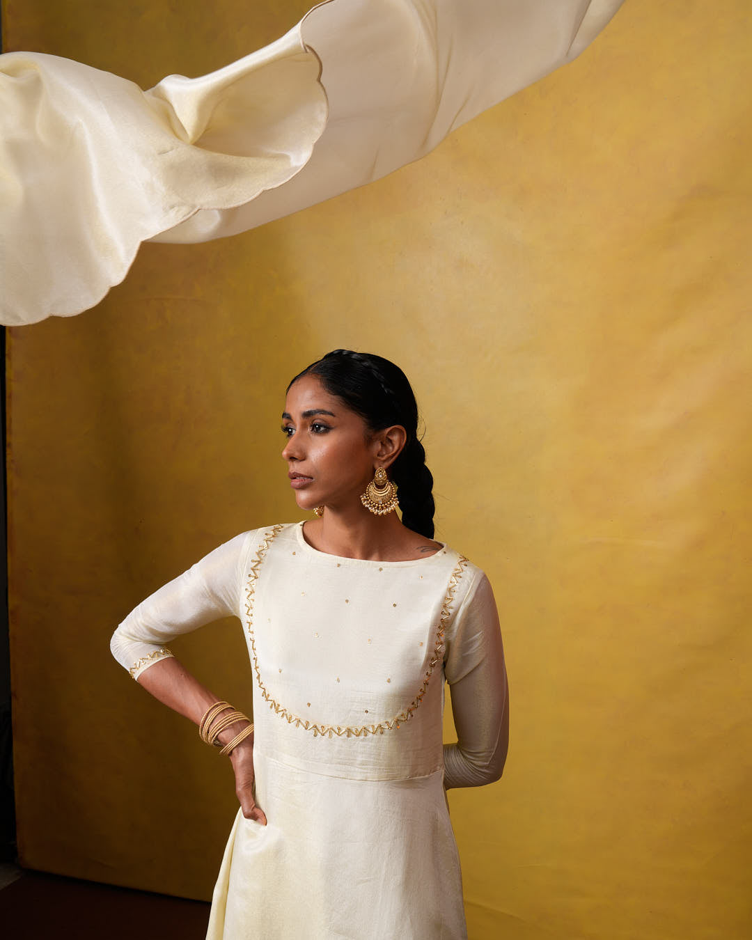 Amaya White Ethereal Suit set with Hand embroidery