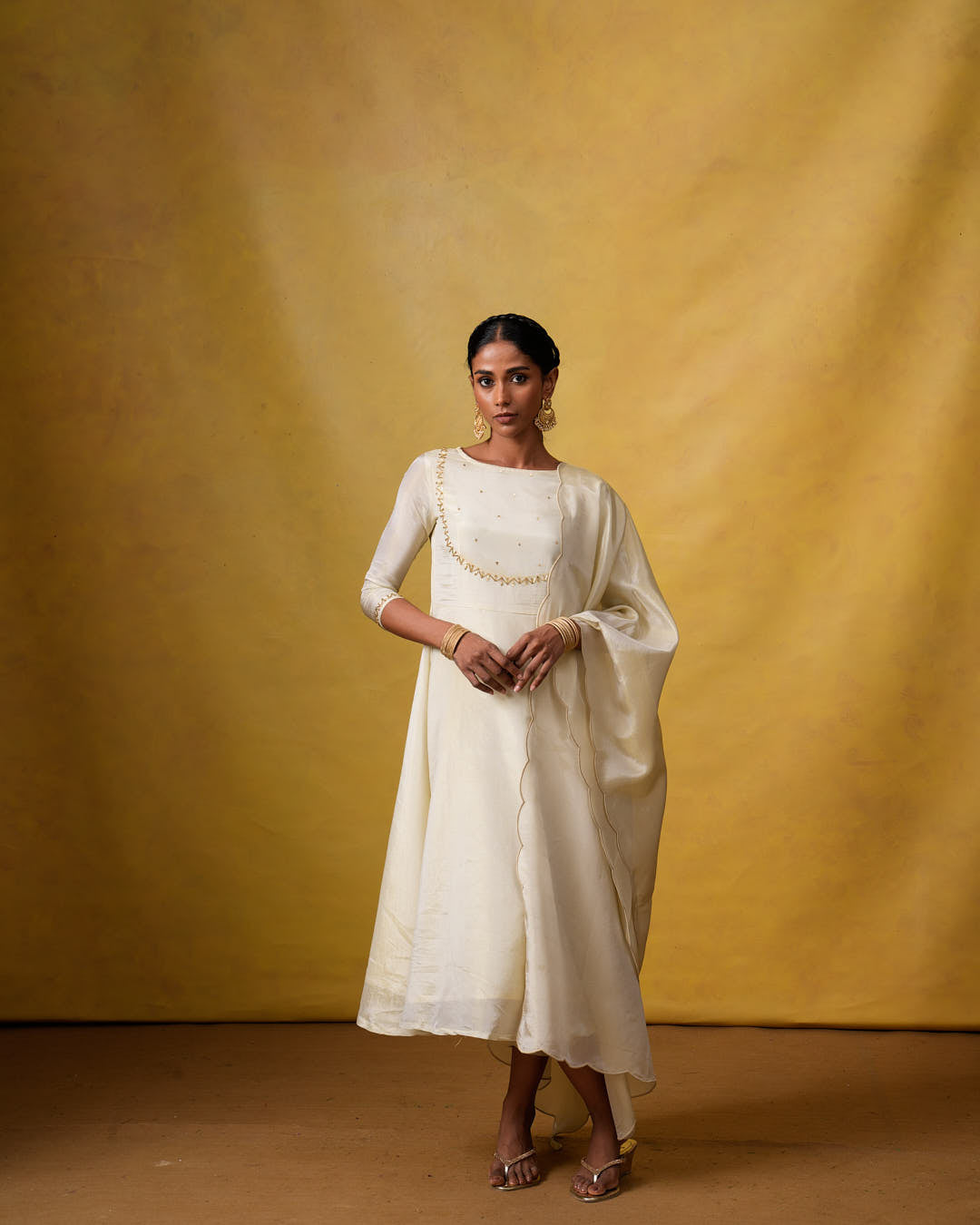 Amaya White Ethereal Suit set with Hand embroidery